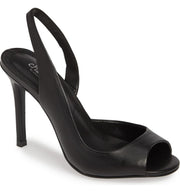 Charles by Charles David Rexx BLACK Leather Open Toe Slingback Pump