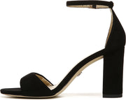 Sam Edelman Robyn Black Suede Buckle Ankle Strap Block High Heel Dress Sandals