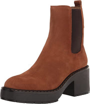 Sam Edelman Anderson Frontier Brown Chunky Heel Rounded Toe Pull On Chelsea Boot