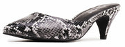 Jeffrey Campbell JENA Black White Snake Fashion Low Heel Slip On Slide Pumps