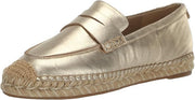 Sam Edelman Kai Gold Leaf Slip On Rounded Toe Cork Detailed Espadrille Loafers