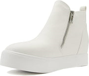Soda Taylor White Canvas Nubuck Hight Top Slip On Rounded Toe Fashion Sneakers
