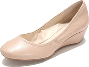 Cole Haan Sloane Nude Leather Slip On Pointed Toe Wedge Heeled Classic Sandals