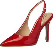 Sam Edelman Hazel Sling Ruby Red Pointed Toe Stiletto Heeled Fashion Pumps