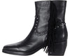 Sam Edelman Bernie Black Chunky Block Heel Almond Toe Zipper Leather Ankle Boots