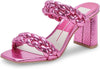 Dolce Vita Paily Magenta Crackled Stella Braided Straps Block Heeled Sandals