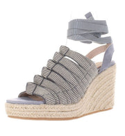 Cecelia New York Serena Off Denim Faded Jeans Espadrille Wedge Platform Sandals