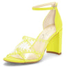 Jessica Simpson Women's Nikaye Ankle-Strap Black Heel Sandal CLEAR/CITRON YELLOW