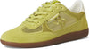 Sam Edelman Kyla Celery Yellow Leather Lace Up Round Toe Low Top Flat Sneakers