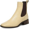 Sam Edelman Thelma Eggshell Chunky Heel Pull On Squared Toe Fashion Ankle Boots