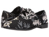 Shellys London Frankie Black Floral Ribbon Lace up Flat Dress Oxfords Flat Shoes