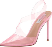 Steve Madden Vienne Pink Ankle Strap Pointed Close Toe Stiletto Heeled Sandals