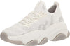 Steve Madden Pike White Lace Up Stretchy Mesh Upper Lace Up Low Top Sneakers