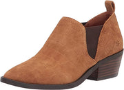 Lucky Brand Fallo Topanga Tan Suede Western Block Heel Pointed Casual Bootie