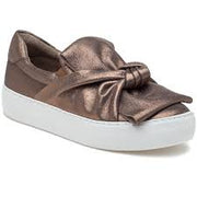 J/Slides Audra Taupe Metallic Bronze Leather Slip On Platform Fashion Sneakers