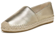 Sam Edelman Karlita Gold Slip On Rounded Cap Toe Leather Espadrilles Flats