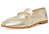 Steve Madden Carrine Gold Leather Slip On Almond Toe Flat Dress Loafers
