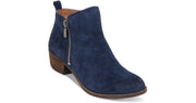 Lucky Brand Women's Basel Bright Blue Navy Suede Low Cut Ankle Booties