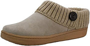 Clarks Stone Knitted Collar Winter Clog Rounded Closed Toe Slippers