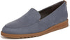 Dr. Scholl's Jet Away Oxide Blue Microfiber Slip On Rounded Toe Classic Loafers