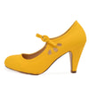 Chase & Chloe Kimmy-21 Round Toe Pierced Mid Heel Mary Jane Style Dress Pumps