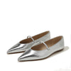 Sam Edelman Nesta Silver Leather Pointed Toe Slip On Fashion Classic Ballet Flat