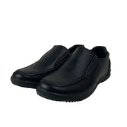 Tough Kids Emory Black Leather Comfort Slip On Uniform School Boys Shoes