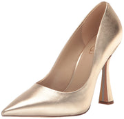 Sam Edelman Antonia Gold Leather Fashion Slip On Pointed Toe Heeled Pump Shoes