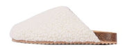 Luxemoda Womens Oozy Off White Flat Faux Shearling Mule Furry Mule Clog Sandals