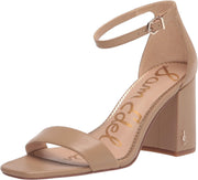 Sam Edelman Daniella Beige  Ankle Strap Block Heeled Open Toe Heeled Sandals