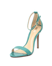 Schutz Cadey-Lee Dress Sandal Verniz Curacao Green Ankle Strap Two Piece Sandals