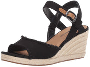 Lucky Brand Black Comfortable Summer Espadrille Open Toe Platform Wedge Sandals