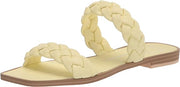 Dolce Vita Indy Lemon Cream Stella Slip On Open Squared Toe Woven Straps Sandals