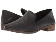 Lucky Brand  Cahill Slip on Flat Loafer Shoes Collapsable Mule Black Leather