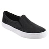 Soda Shoes Women's Tracer Slip On White Sole Shoes Black Casual Comfy Sneakers (10, Black Pu)
