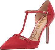 Sam Edelman Harpar Lipstick Red Suede Stiletto Pointed Single Sole Dress Pump