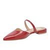 Dolce Vita Kanika Red Crinkle Patent Pointed Toe Strap Slip On Flats Sandal Shoe