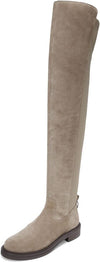 Sam Edelman Narisa Dark Taupe Suede Chunky Heel Rounded Toe Over The Knee Boots