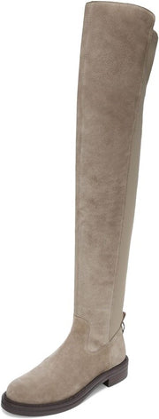 Sam Edelman Narisa Dark Taupe Suede Chunky Heel Rounded Toe Over The Knee Boots
