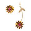Betsey Johnson Tortoise Daisy Mismatch Earrings tortoise daisy flower embellished