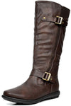 DREAM PAIRS Trace Brown Wide Calf Knee High Boots Fashion Winter Boots 7