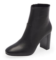 Jeffrey Campbell Priana Black Rounded Toe Stacked Block Heel Zipper Ankle Bootie