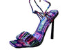 Cape Robbin Pops Up the Bubbly Multi Color Black Tie Up High Heeled Sandals