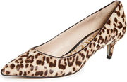 Sam Edelman Dori Sand Leopard Genuine Calf Hair Pointed Toe Slip On Pumps Shoes