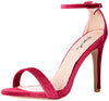 Qupid Grammy-01 Dress Sandal Red Velvet Open Toe High Heel Two Piece Dress Pumps