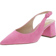 Sam Edelman Petra Pink Confetti Pointed Toe Buckle Strap Slingback Pumps Shoes