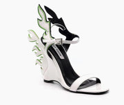 Cape Robbin Hell Flame White Flame Accent Wedge Heeled Ankle Strap Dress Sandals