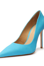 Schutz Lou True Blue Slip On Pointed Toe Slimmed-Down Stiletto Heeled Pumps