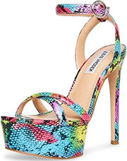 Steve Madden Marciana Bright Multi Ankle Strap Open Toe High Heel Sandals