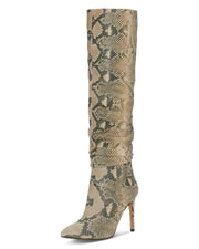 Vince Camuto Kashiana Natural Snake Stiletto Slouched Fashion Knee Dress Boots